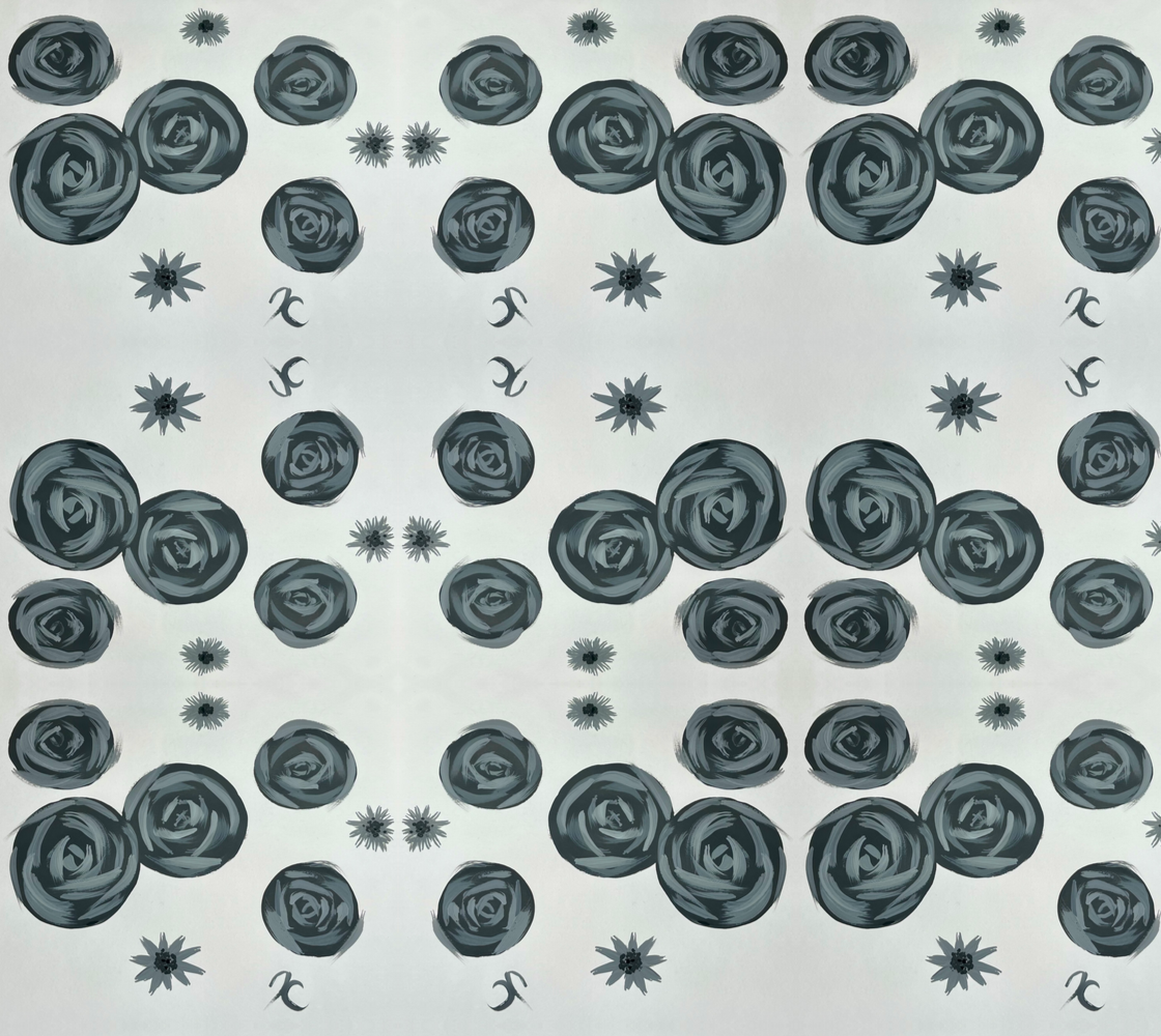 Monochrome Roses Fabric