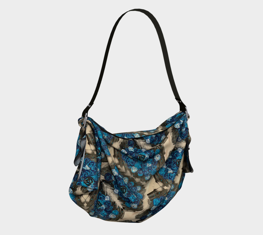Blue Roses Origami Tote