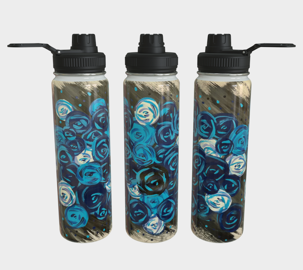 Blue Roses Water Bottle