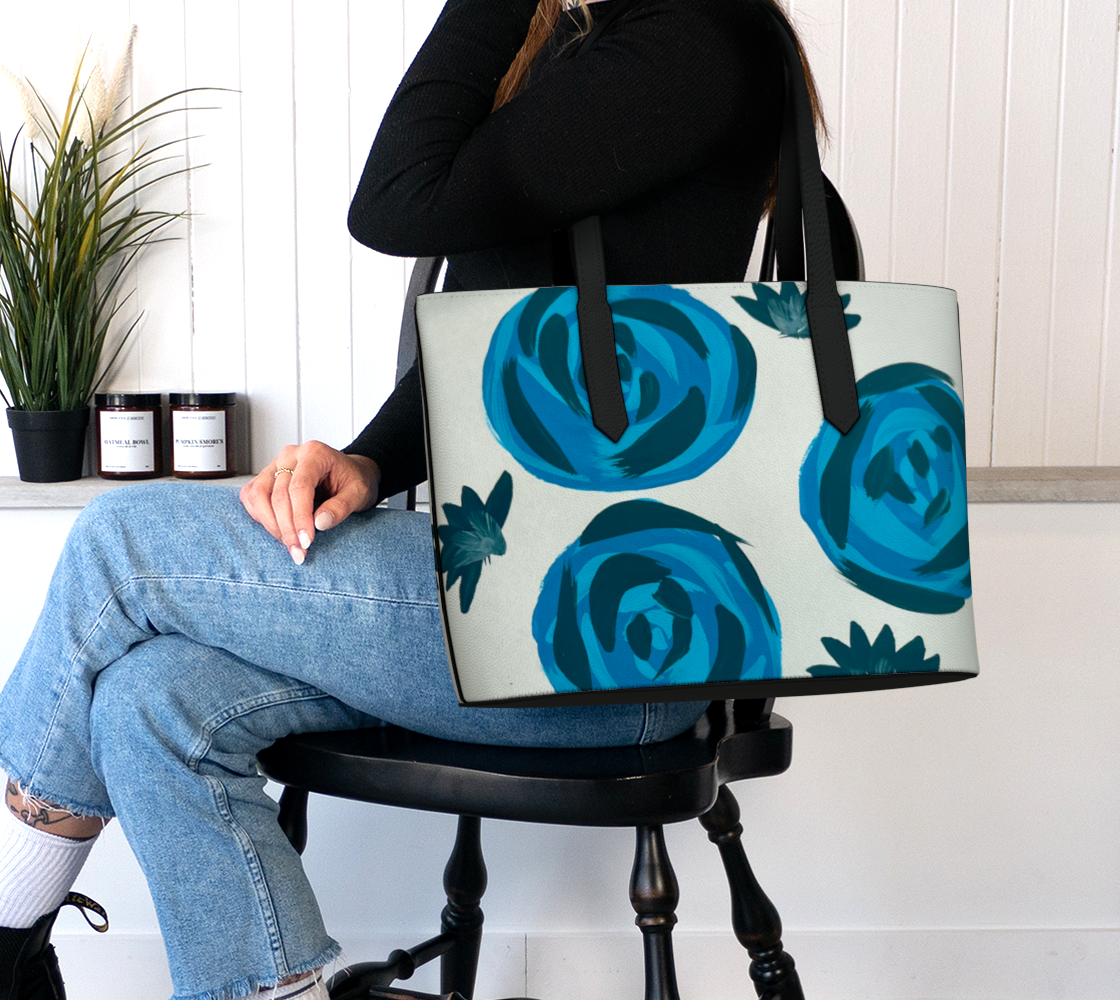 Teal Roses VL Tote Bag
