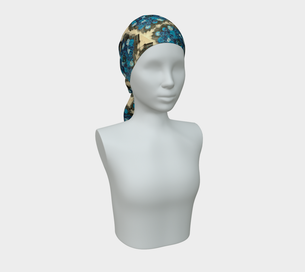 Blue Roses Scarf