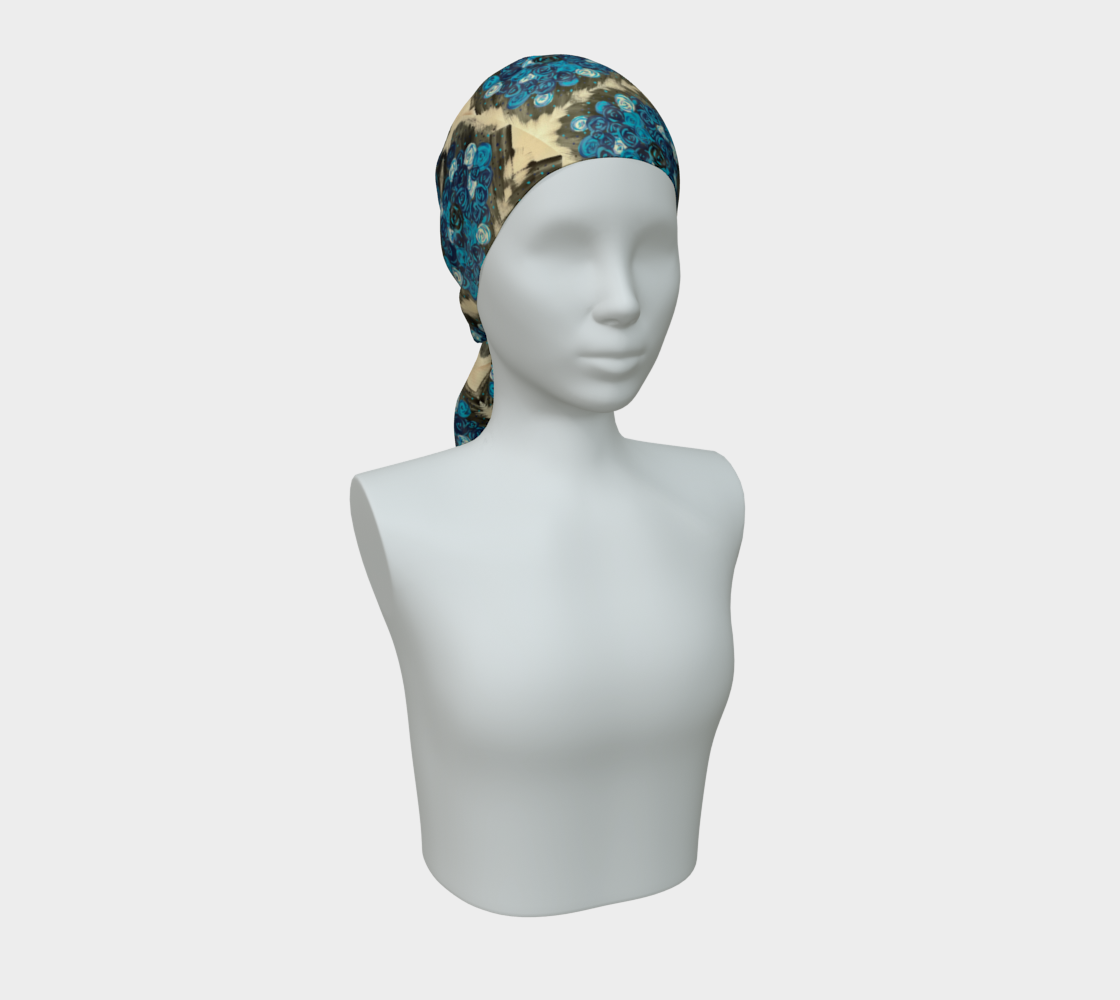Blue Roses Scarf
