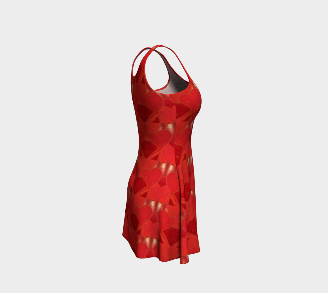 Red Heart Flare Dress