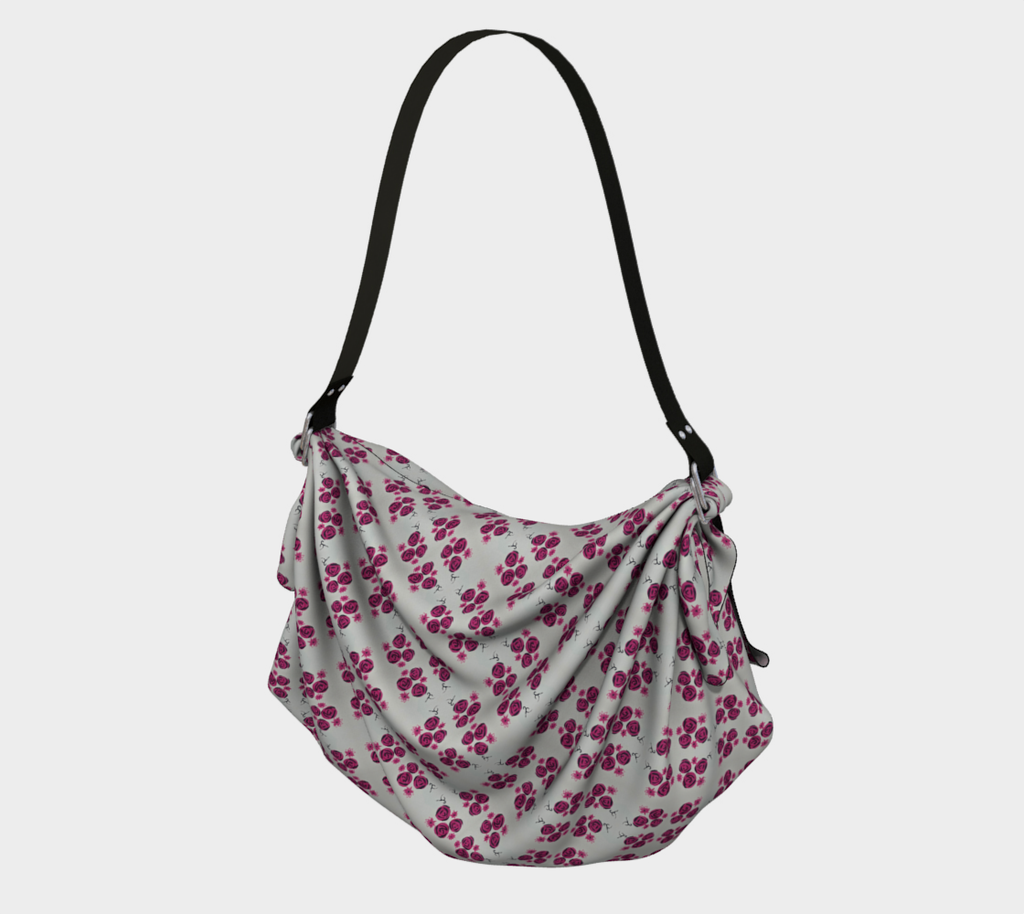 Bold Pink Rose Origami Tote