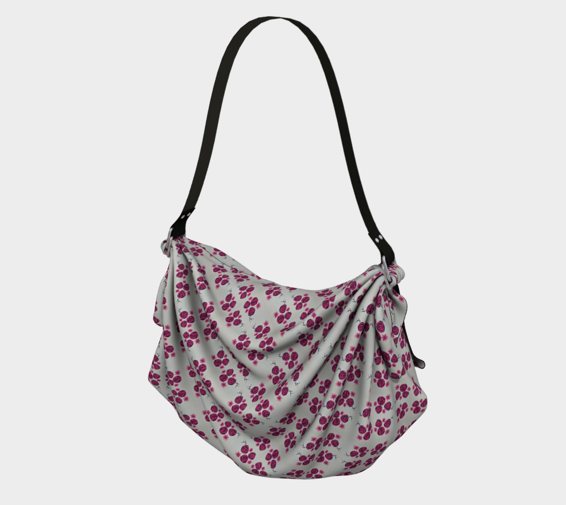 Bold Pink Rose Origami Tote
