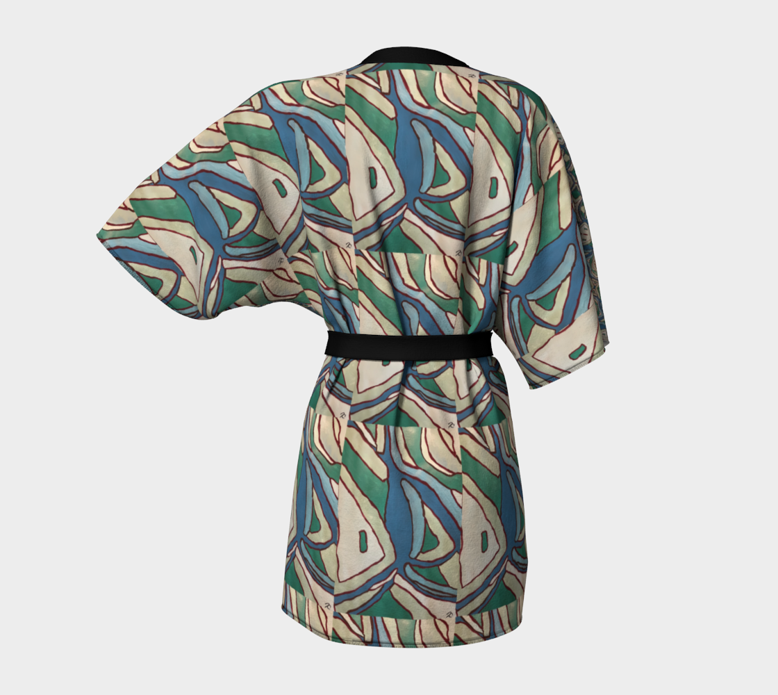 Abstract Green kimono Robe