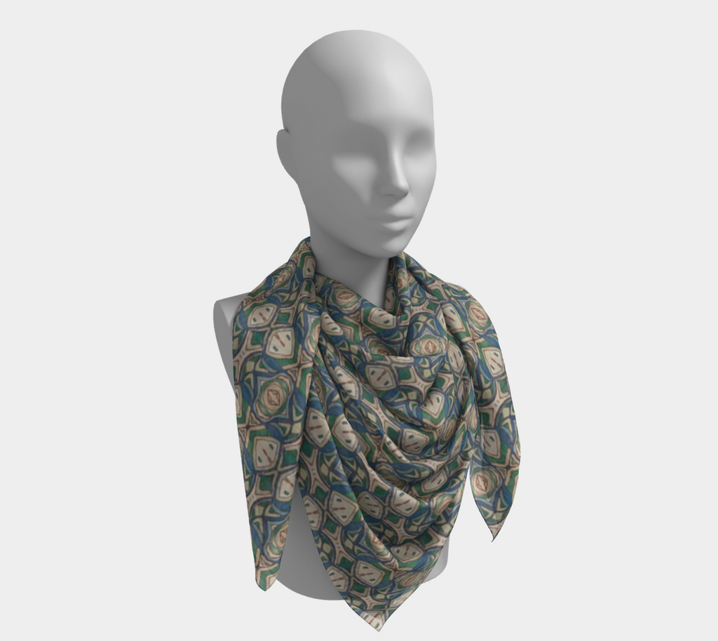 Abstract Green Square Scarf