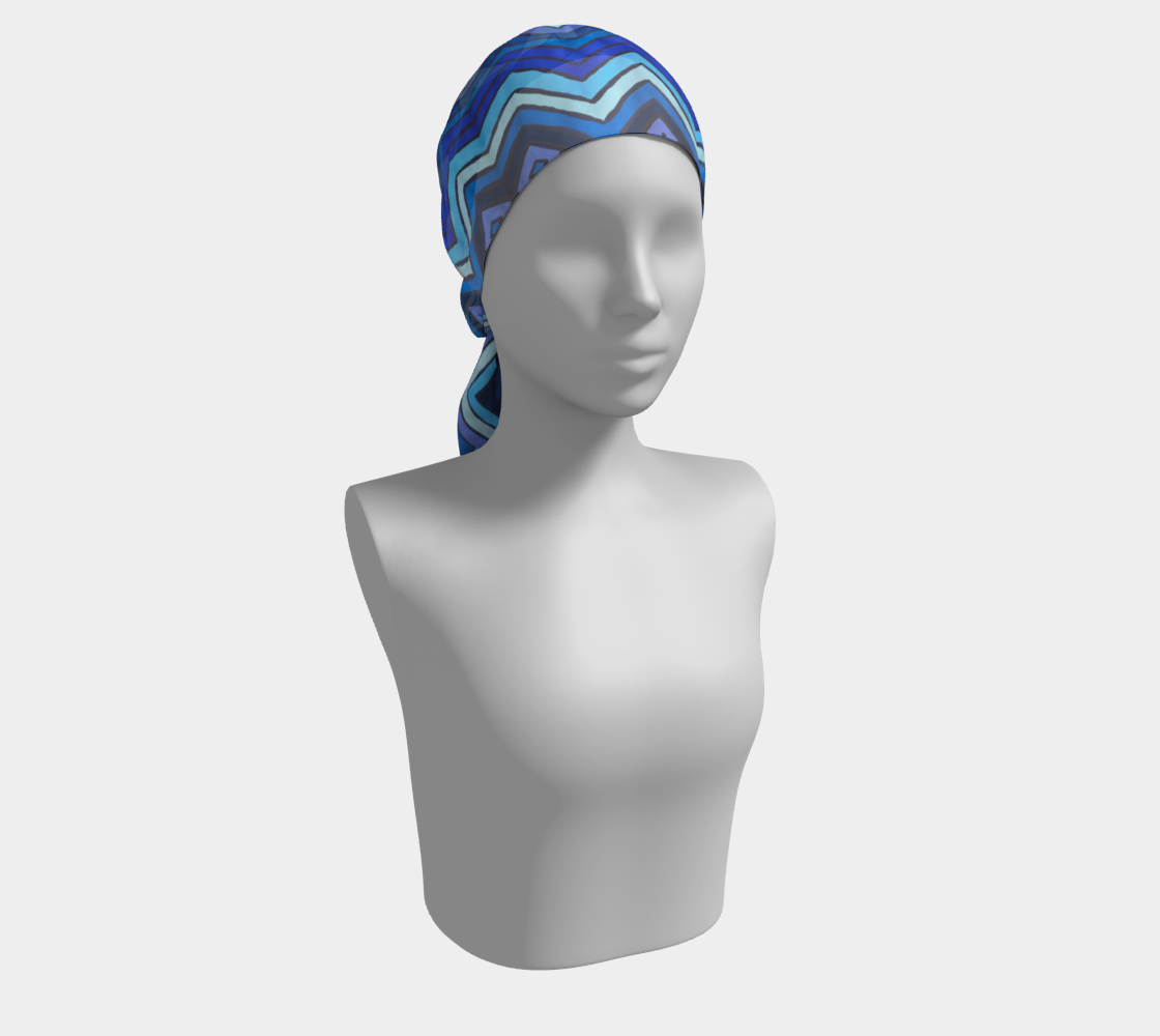 Blue Chevron Pattern Long Scarf