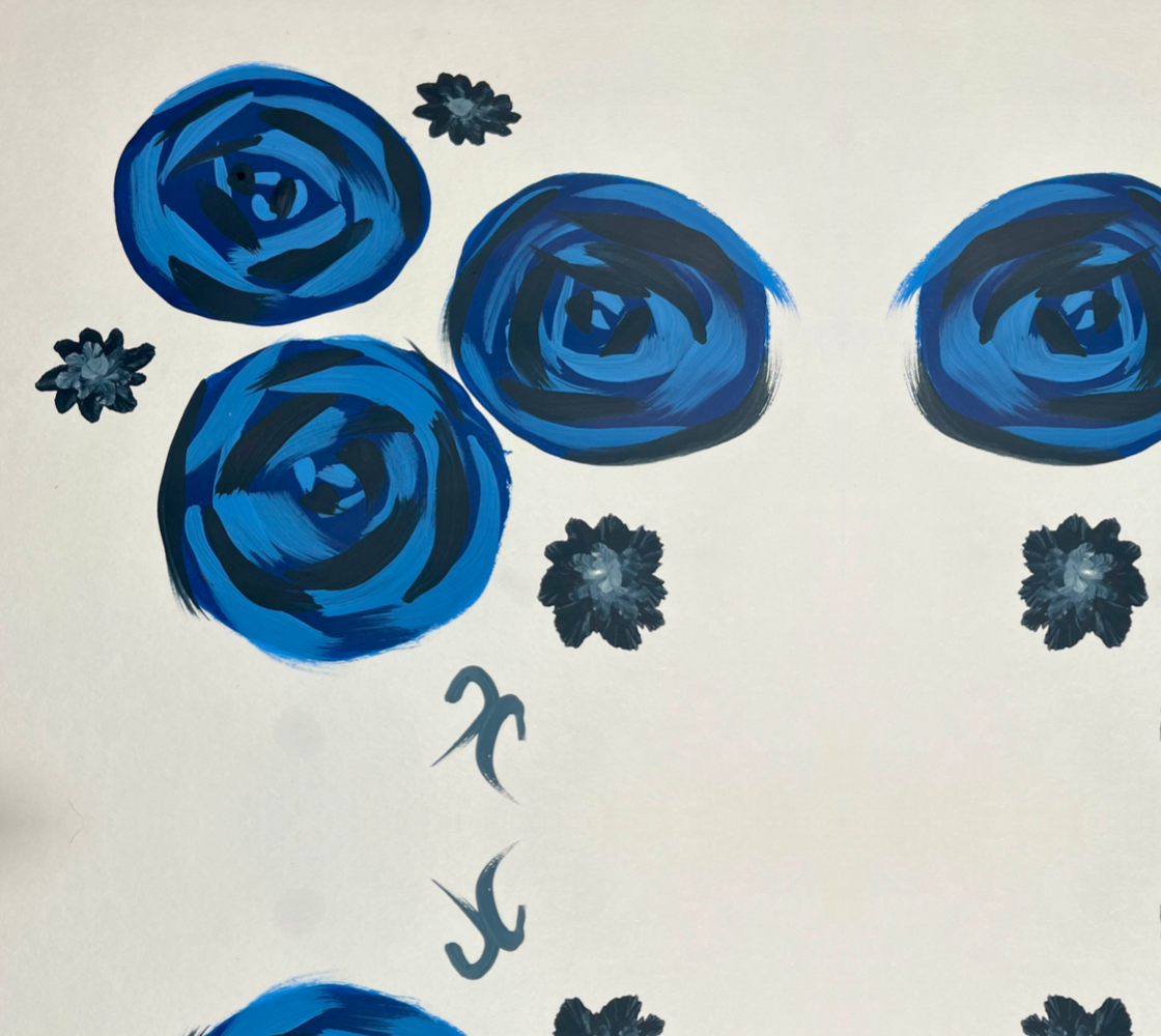 Blue Roses Fabric