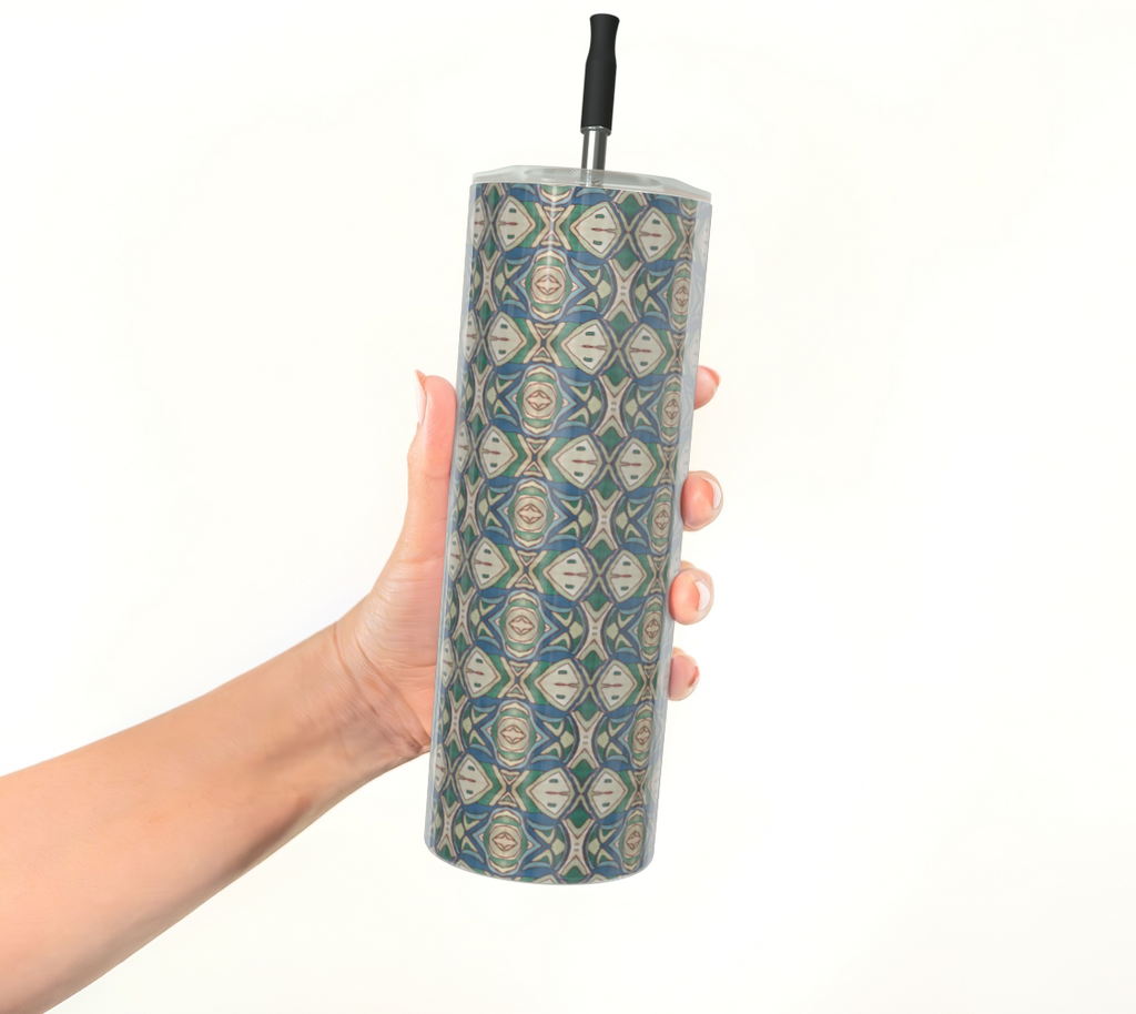 Abstract Green Steel Tumbler
