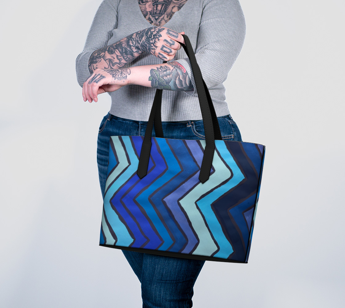 Blue Chevron Pattern VL Tote