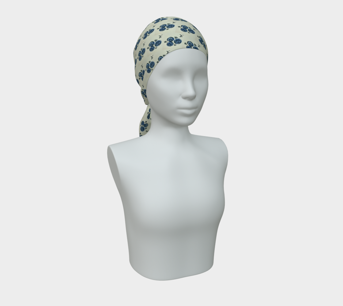 Deep Blue Roses Scarf
