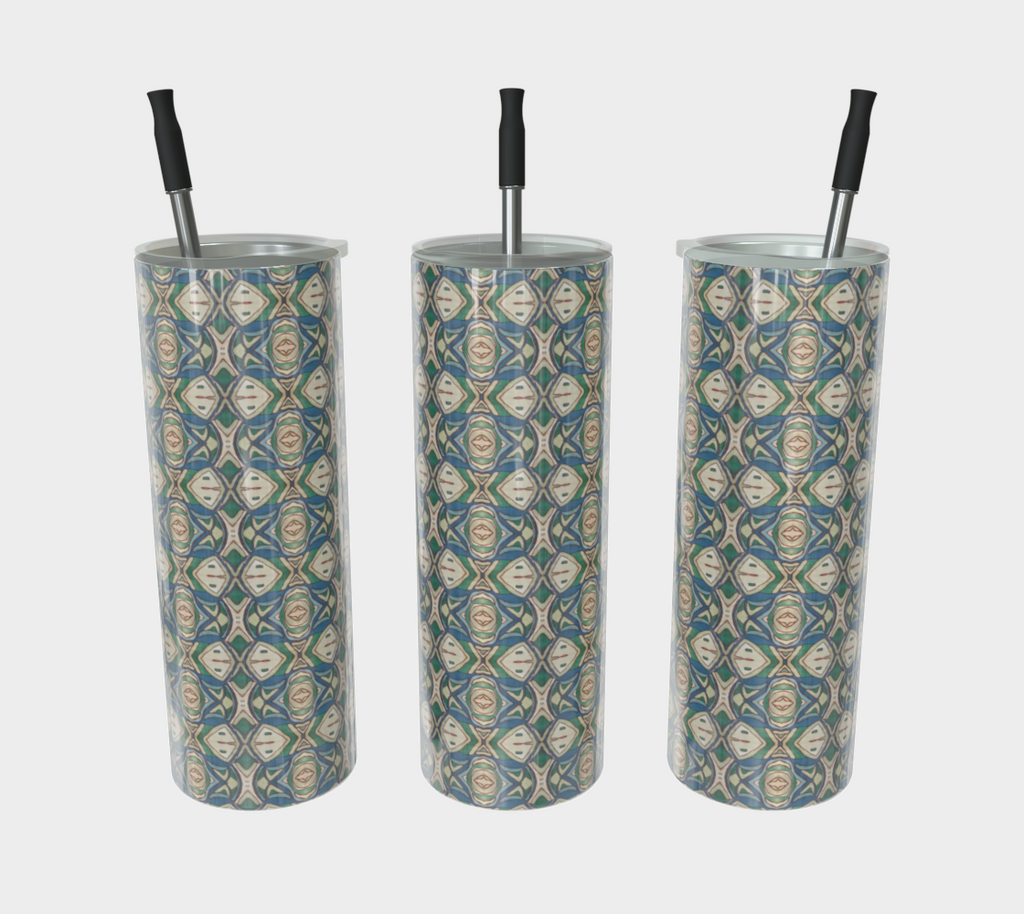 Abstract Green Steel Tumbler