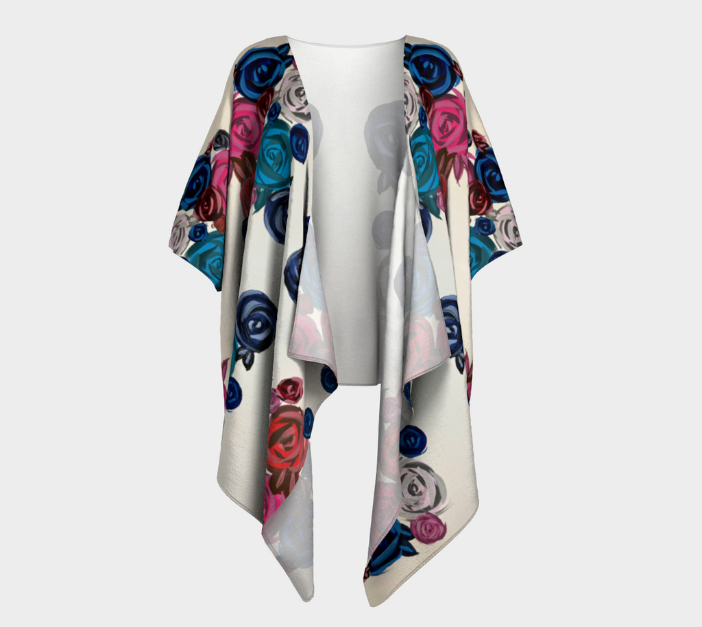 Rose Bouquet Draped Kimono