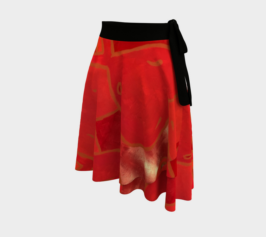 Red Heart Wrap Skirt