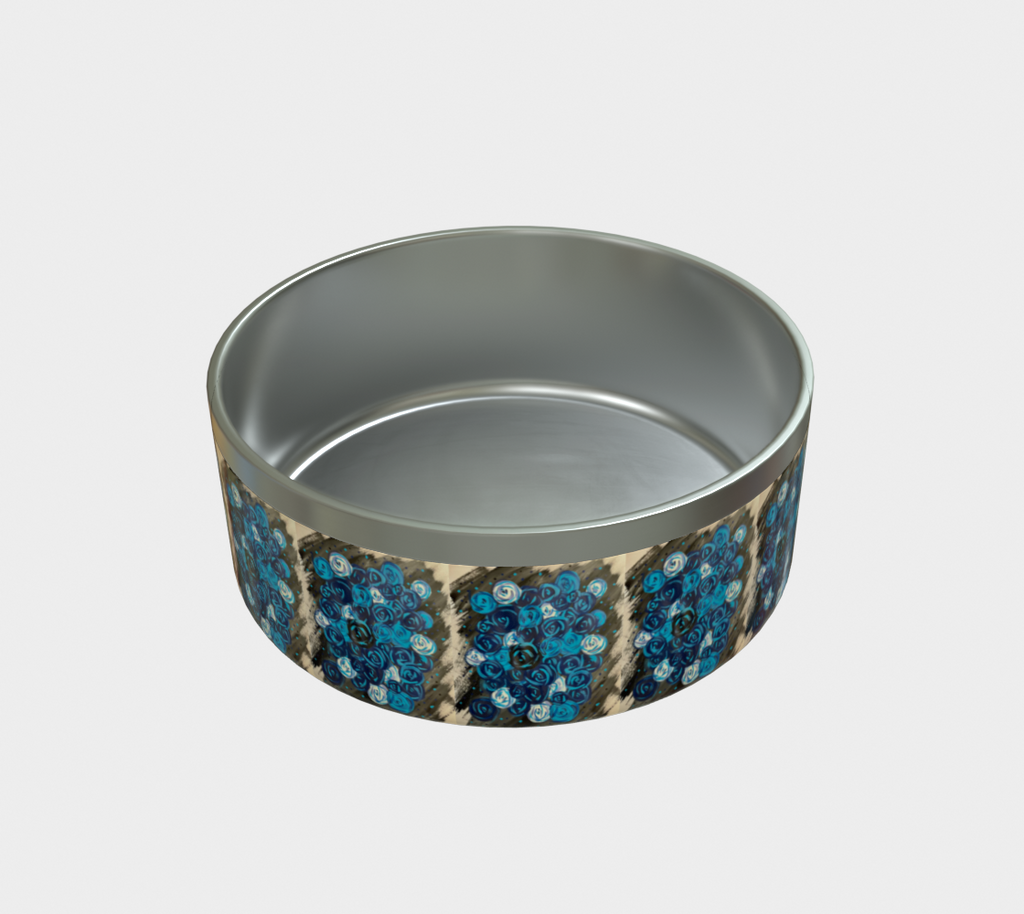Blue Roses Pet Bowl