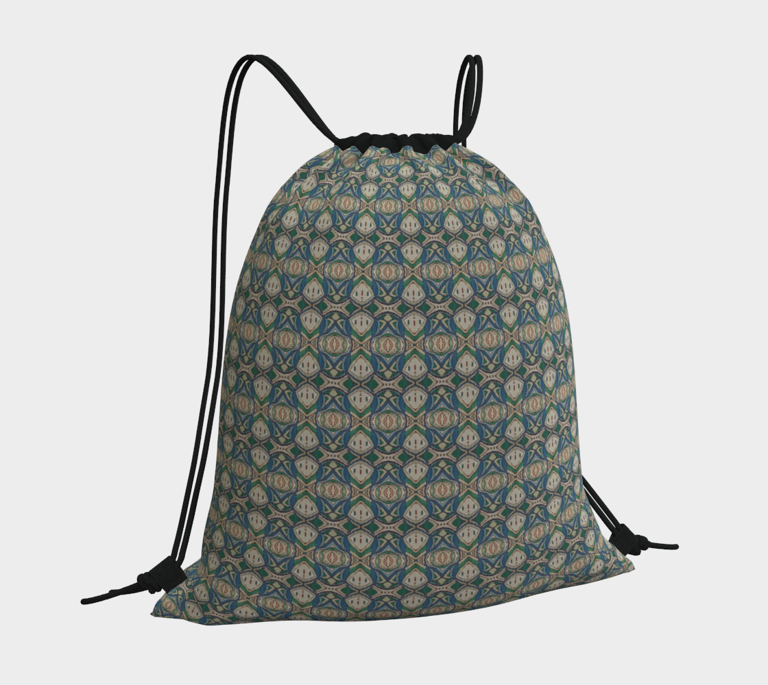 Abstract Green Drawstring Bag