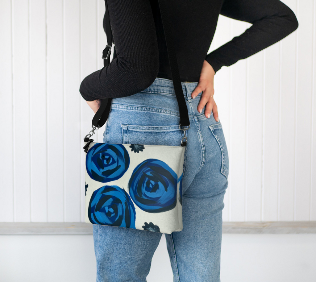 Blue Roses VL Crossbody Purse