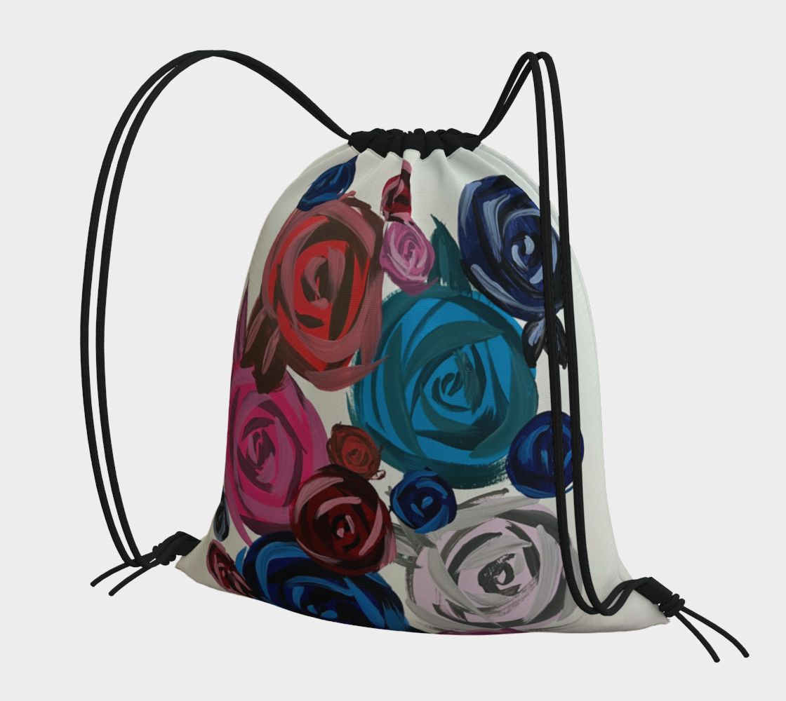 Rose Bouquet Drawstring Bag
