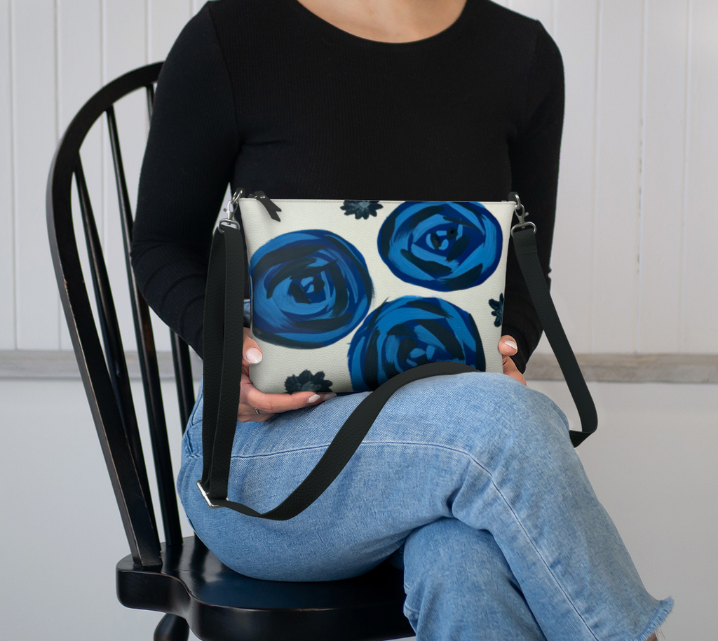 Blue Roses VL Crossbody Purse