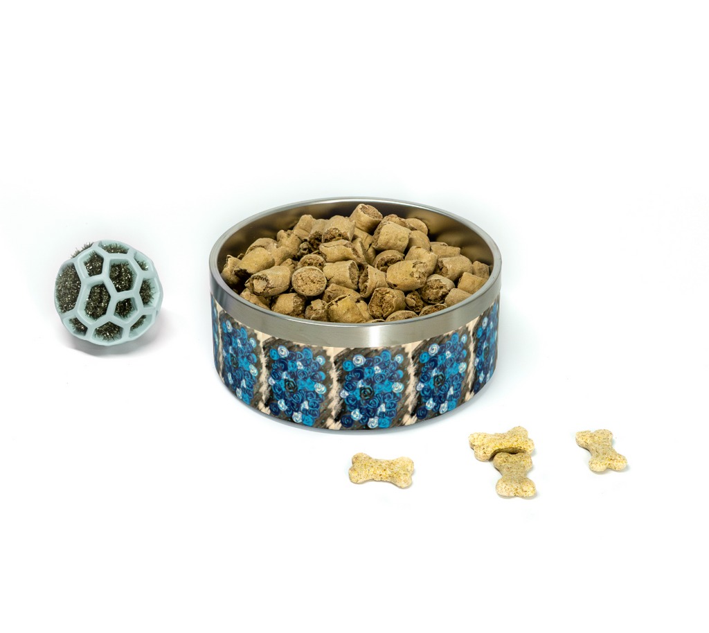 Blue Roses Pet Bowl