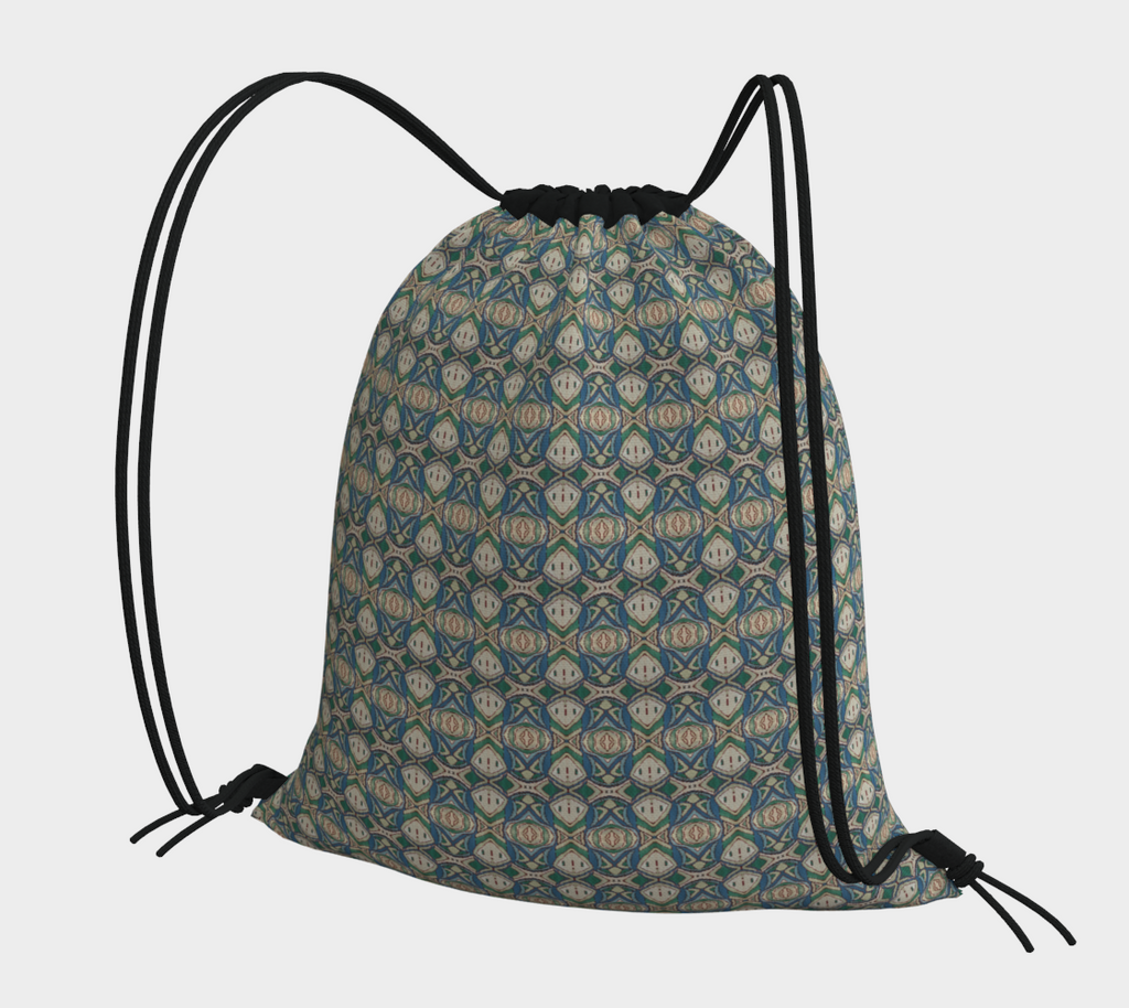 Abstract Green Drawstring Bag