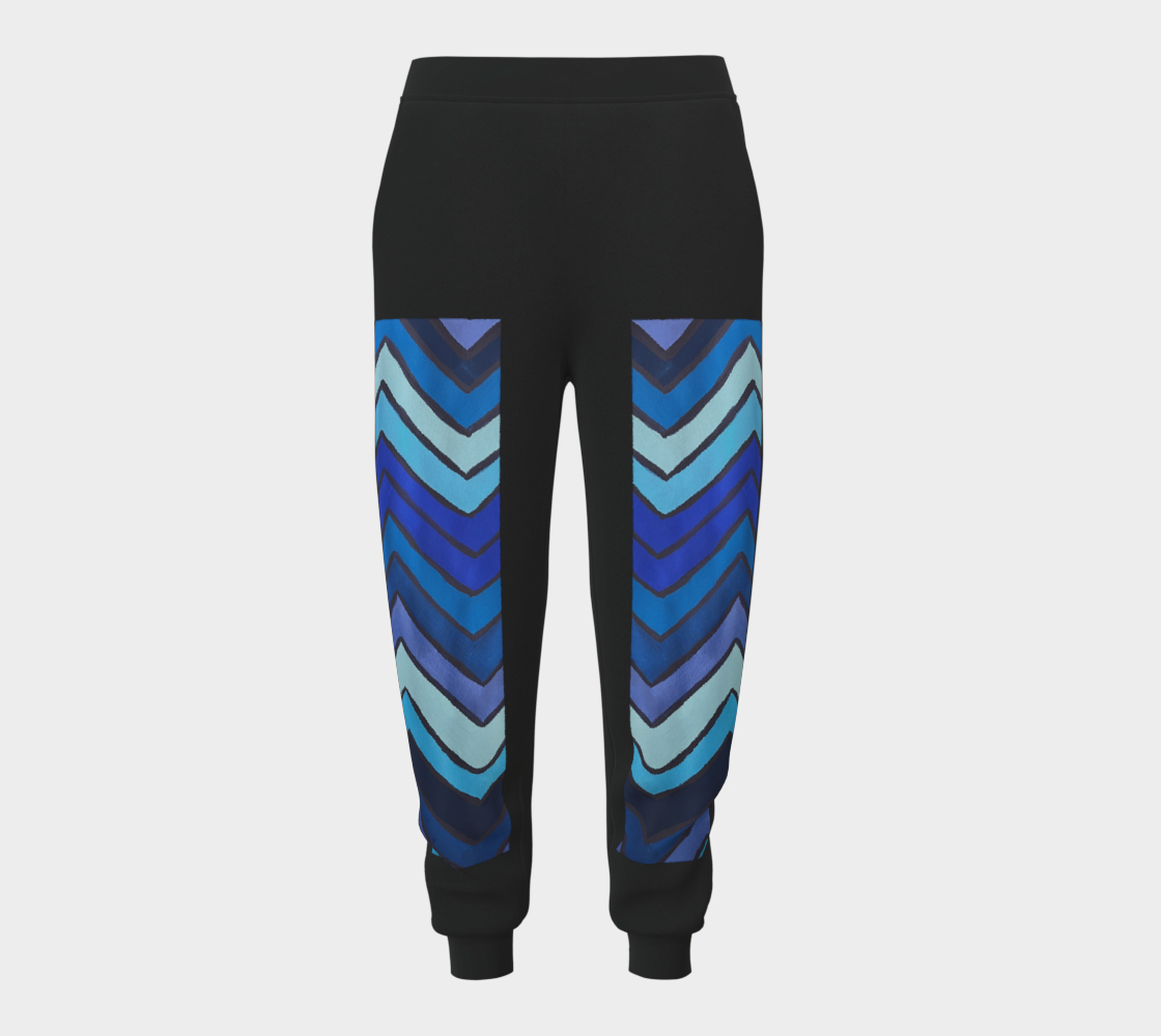 Blue Chevron Pattern Joggers