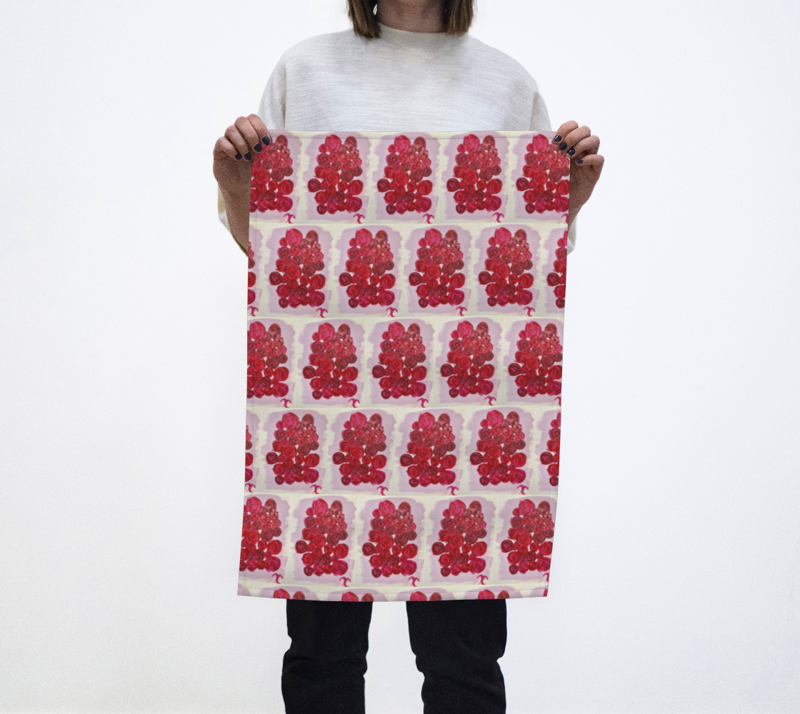Red Roses Tea Towel