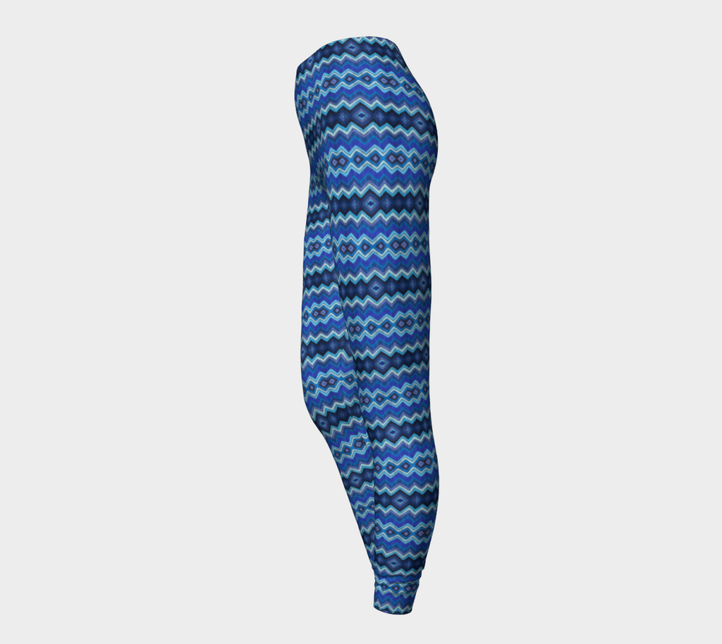 Blue Chevron Pattern Adult Leggings