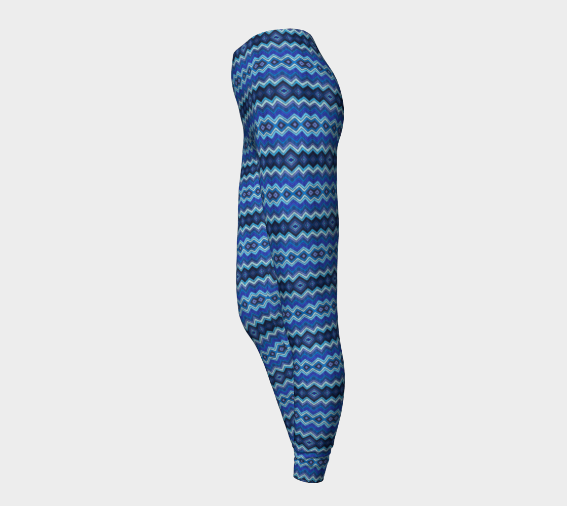 Blue Chevron Pattern Adult Leggings