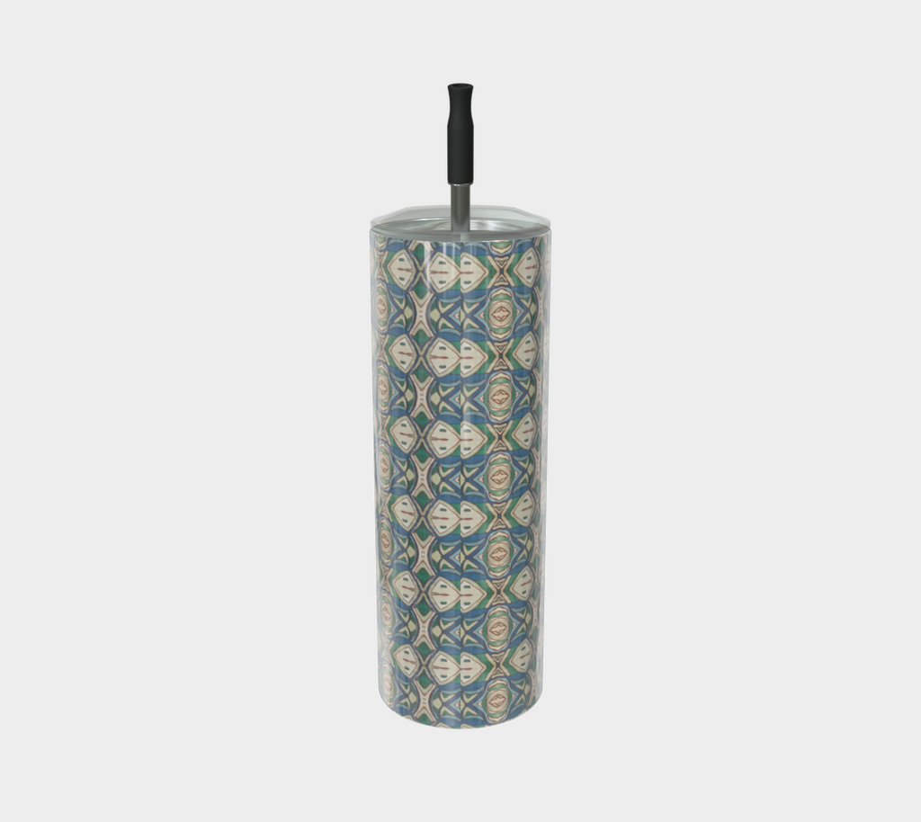 Abstract Green Steel Tumbler