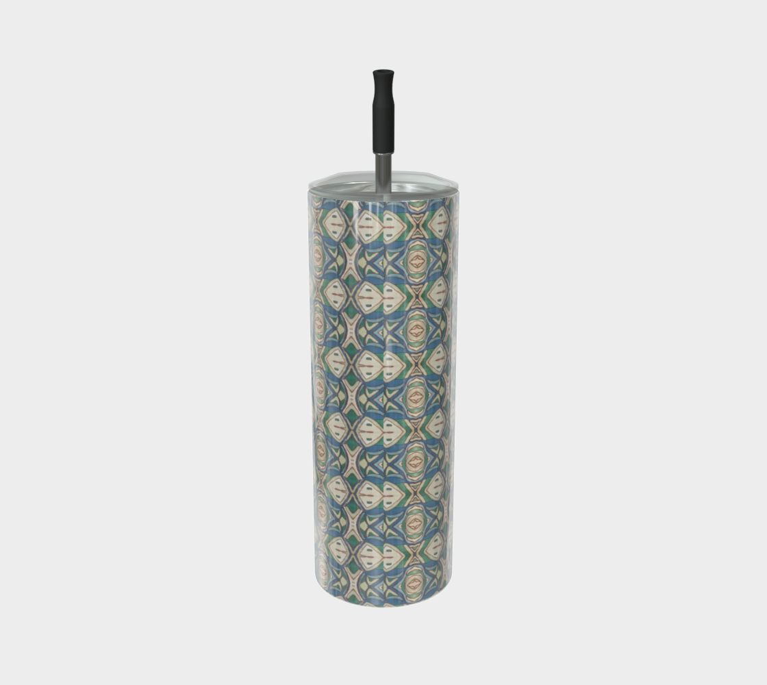 Abstract Green Steel Tumbler