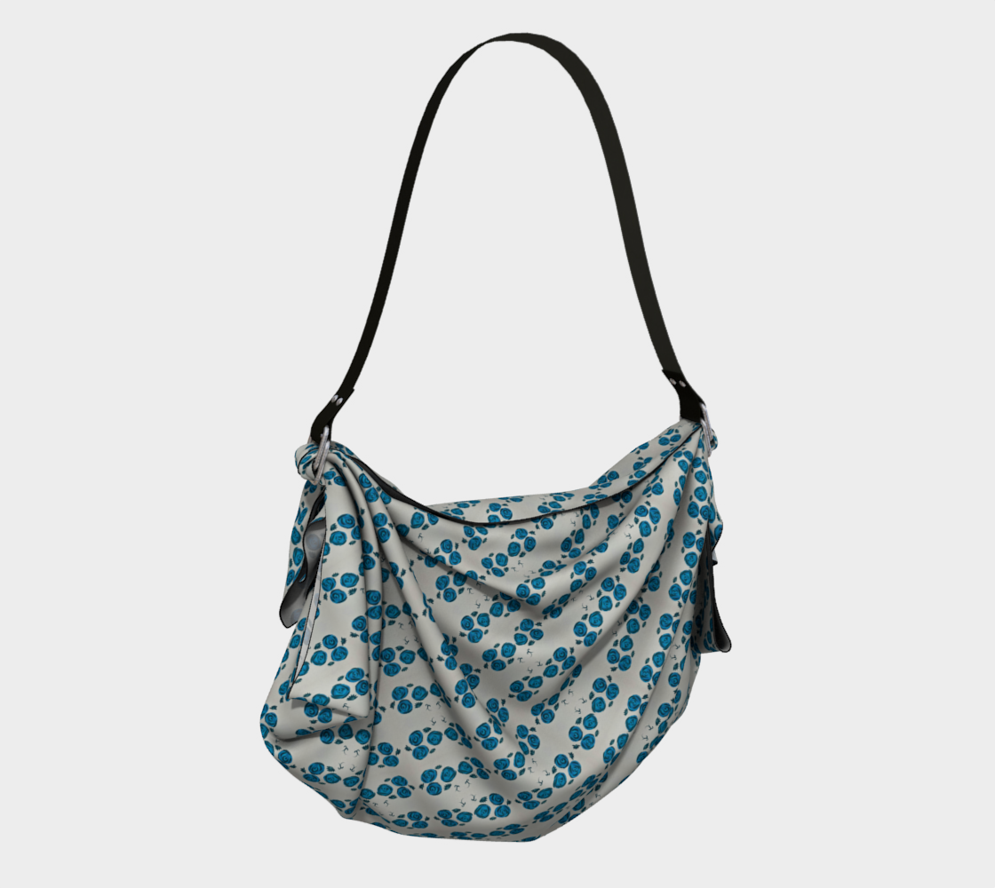Teal Roses Origami Tote