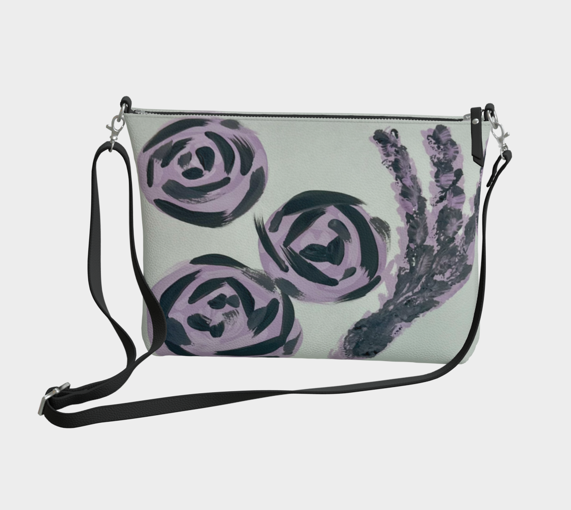 Lavender Roses VL Crossbody Purse