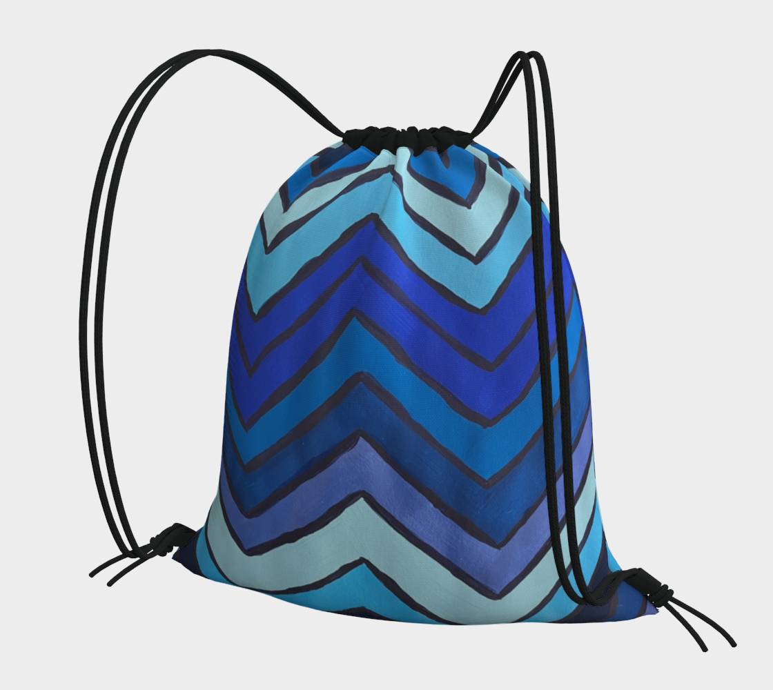 Blue Chevron Pattern Drawstring