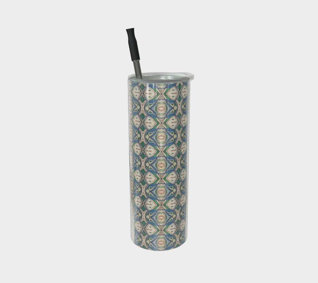 Abstract Green Steel Tumbler