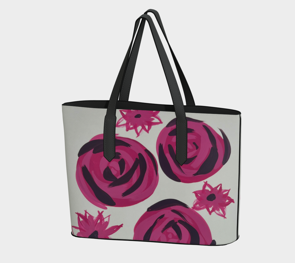 Bold Pink Rose VL Tote Bag