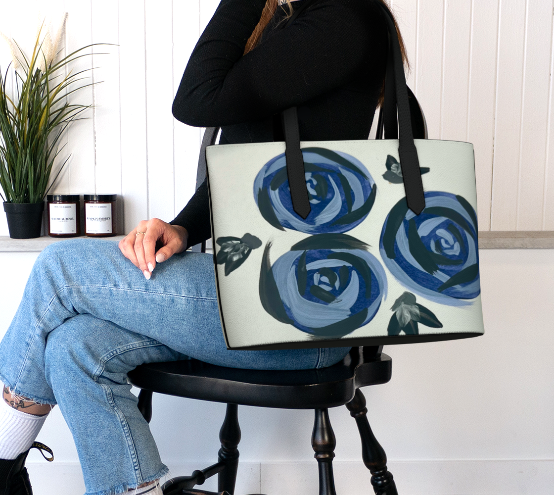 Deep Blue Roses VL Tote Bag