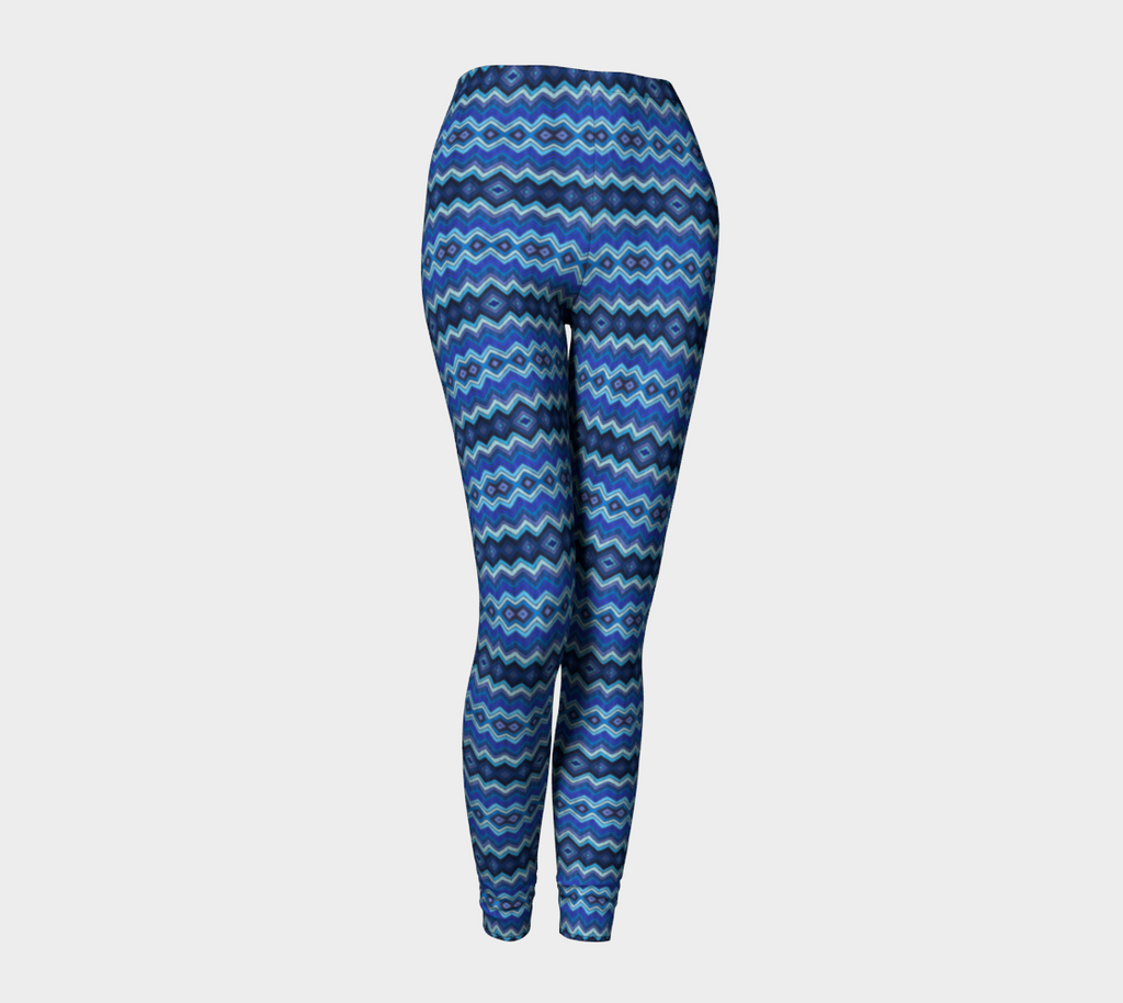 Blue Chevron Pattern Adult Leggings