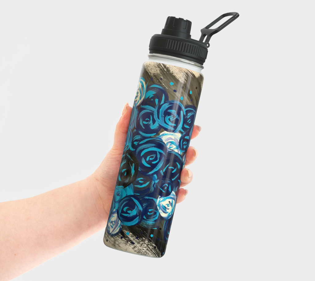 Blue Roses Water Bottle